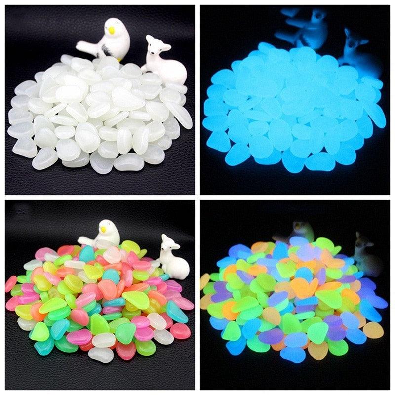 25/50pcs Glow in the Dark Garden Pebbles Glow Stones Rocks for Walkways Garden Path Patio Lawn Garden Yard Decor Luminous Stones - DDD.MARKET