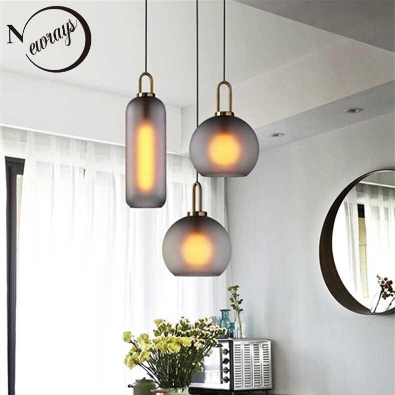 Nordic modern simple glass ball LED E27 pendant lights interior lighting lamps restaurant bedroom stair decoration hanging light - DDD.MARKET