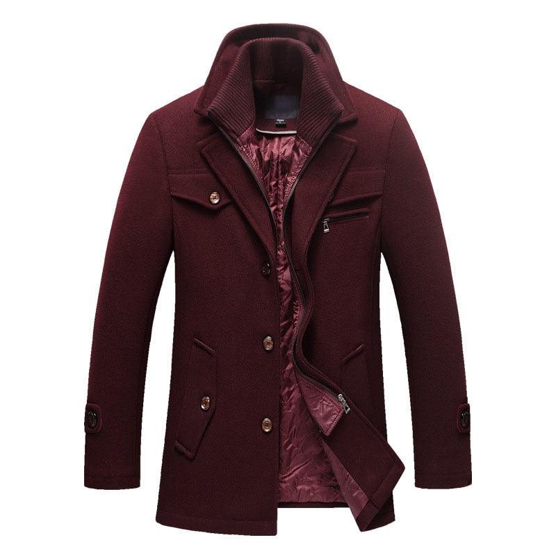 New Winter Wool Coat Slim Fit Jackets Mens Casual Warm Outerwear Jacket and coat Men Pea Coat Size M-4XL DROP SHIPPING - DDD.MARKET