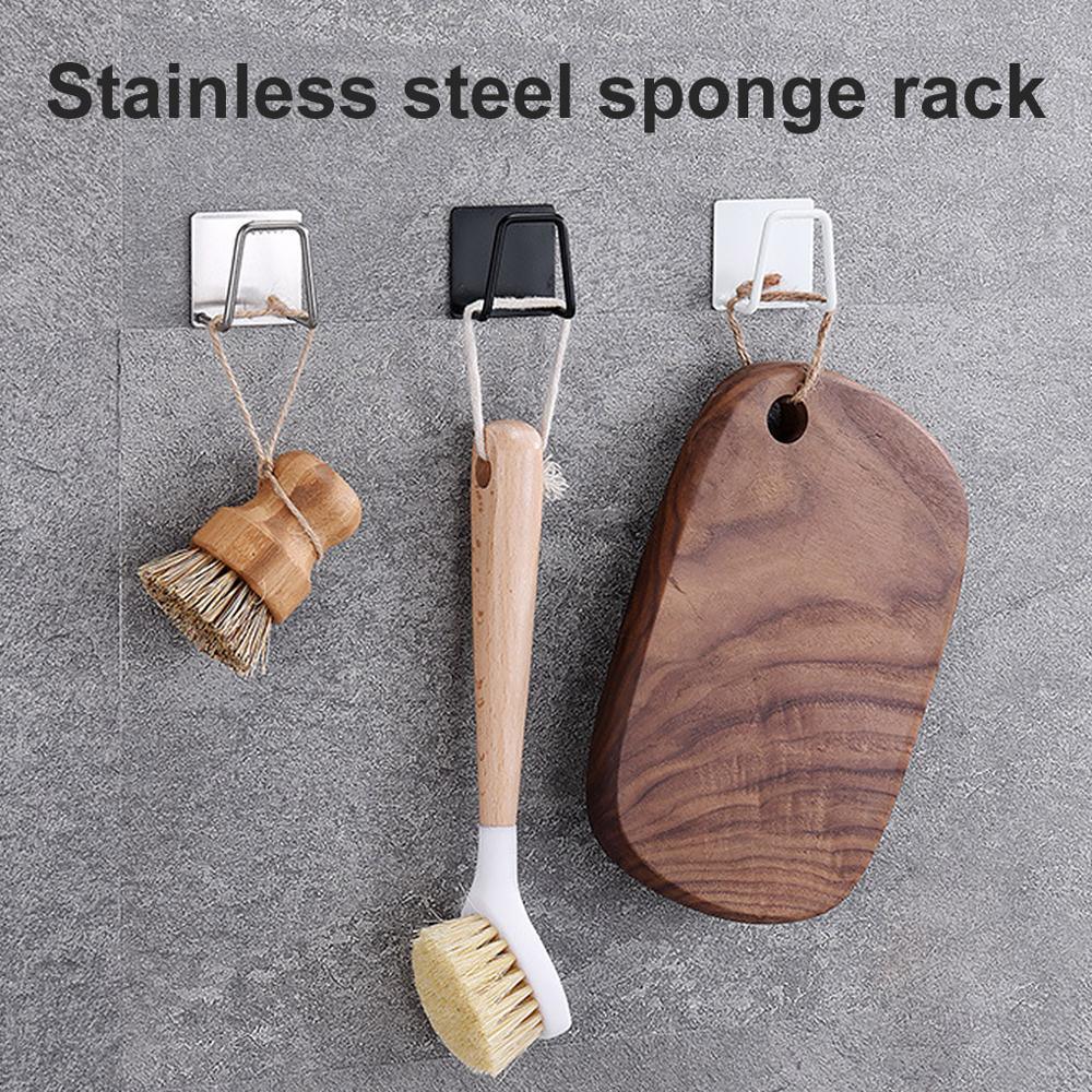 Sink Sponge Rack Drain Storage Shelf Stainless Steel Kitchen Wire Ball Rag Organizer Holder Kitchen storage rack - DDD.MARKET