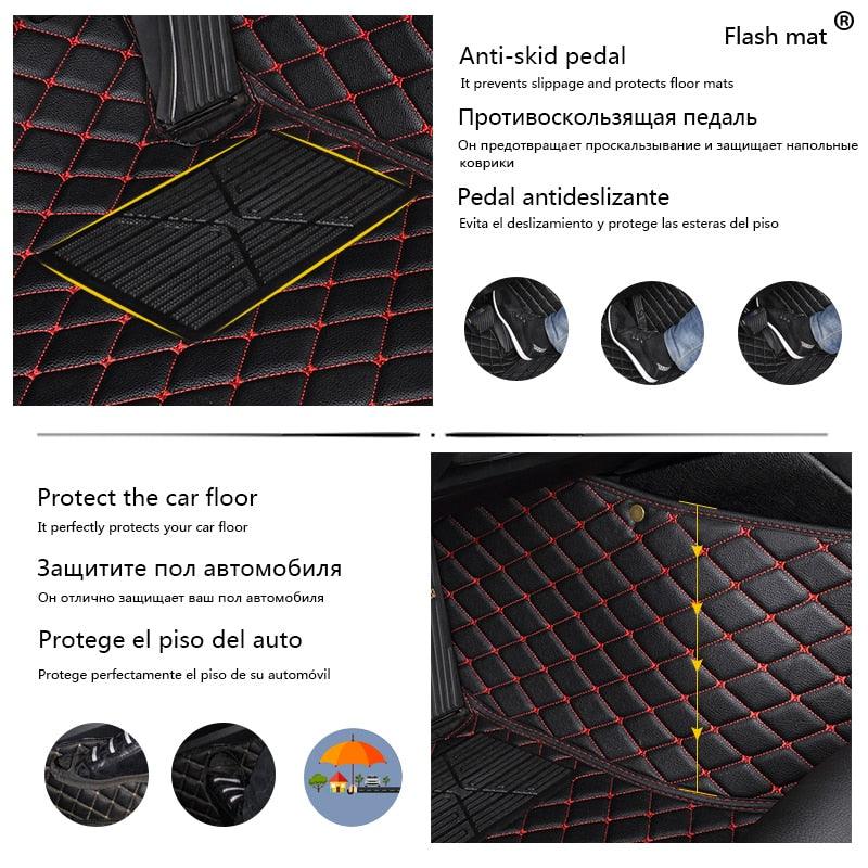 Flash mat leather car floor mats fit 98% car model for Toyota Lada Renault Kia Volkswage Honda BMW BENZ accessories foot mats - DDD.MARKET