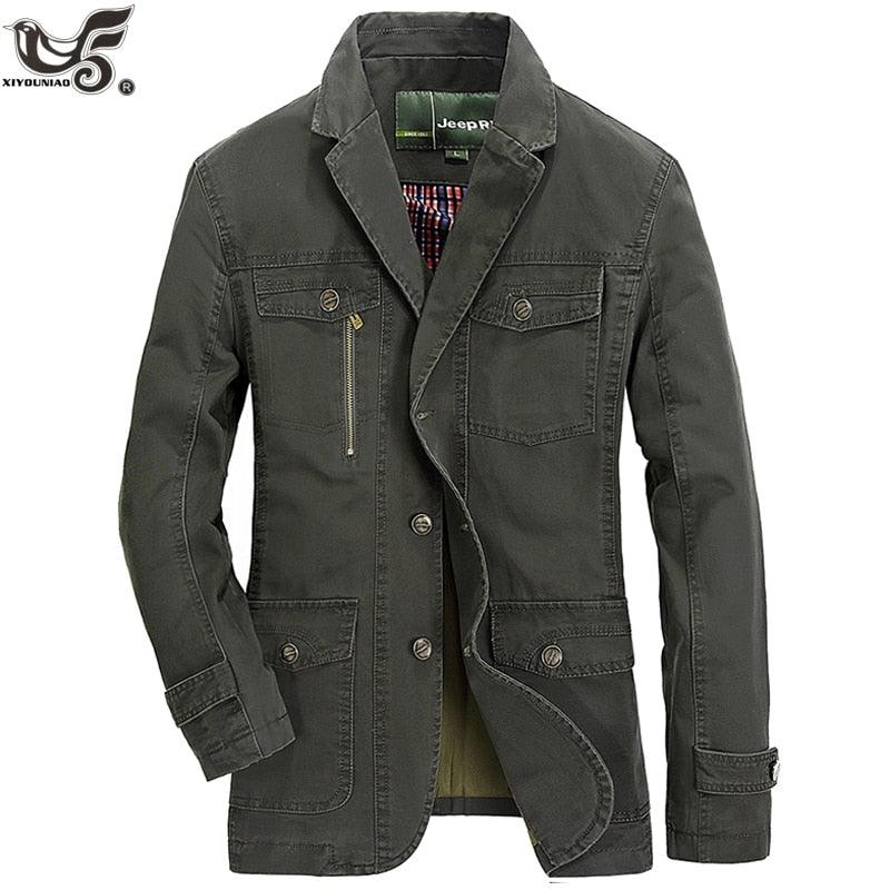 New Casual Denim Jacket Men 100% Cotton Business Coat Male Brand Clothing Stylish Autumn winter Suit Blazer Jean Jacket Man - DDD.MARKET