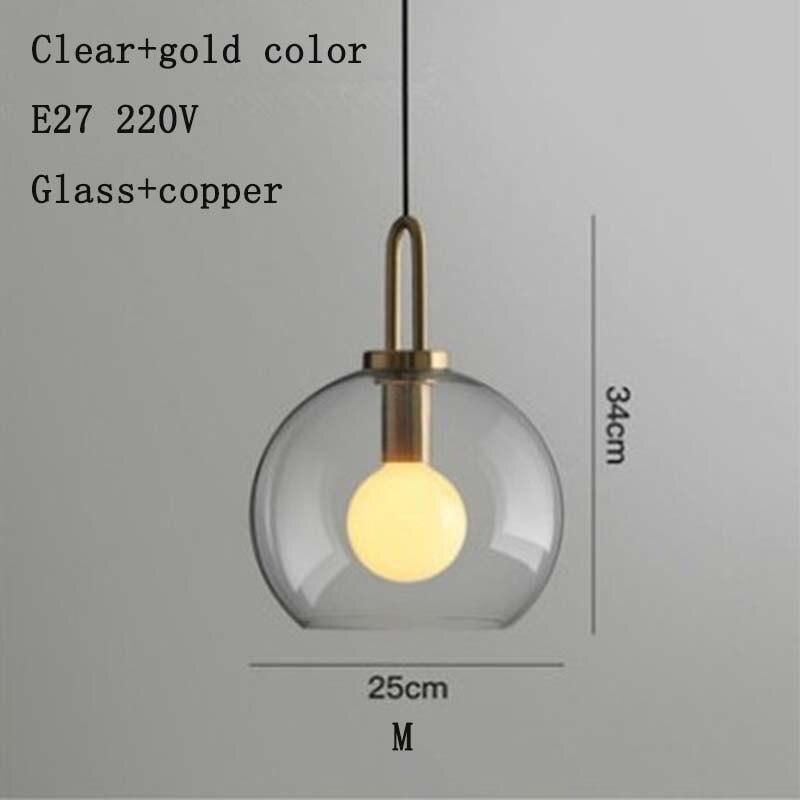 Nordic modern simple glass ball LED E27 pendant lights interior lighting lamps restaurant bedroom stair decoration hanging light - DDD.MARKET