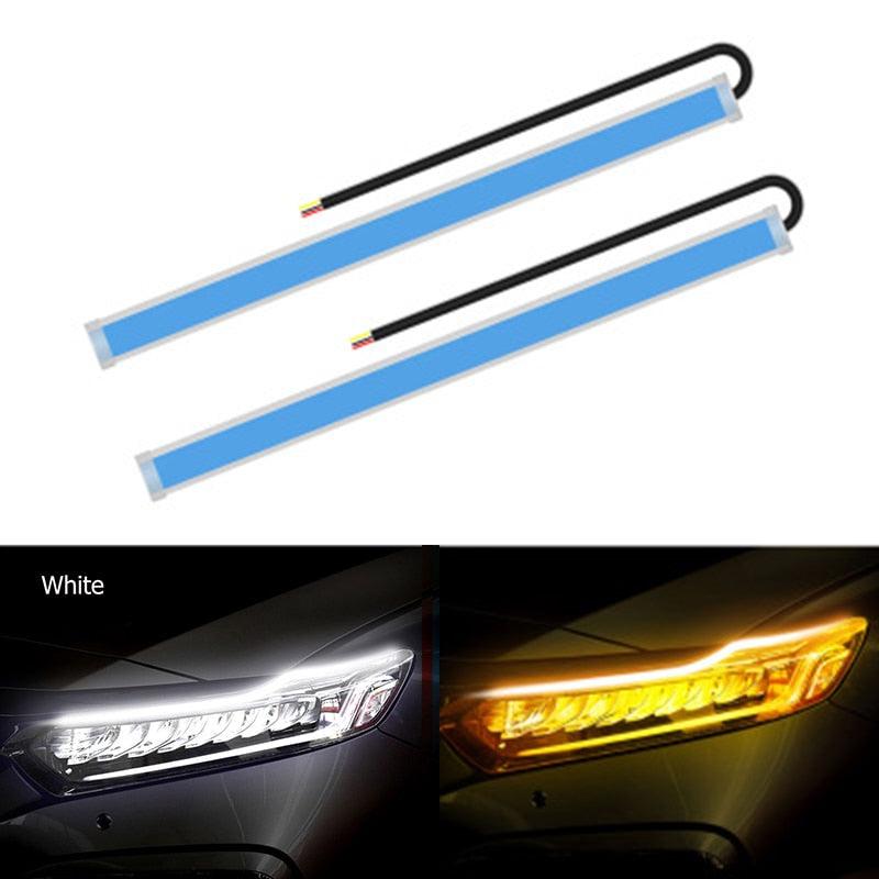 2x 2021 Newest Start-Scan LED Car DRL Daytime Running Lights Auto Flowing Turn Signal Guide Thin Strip Lamp Styling Accessories - DDD.MARKET