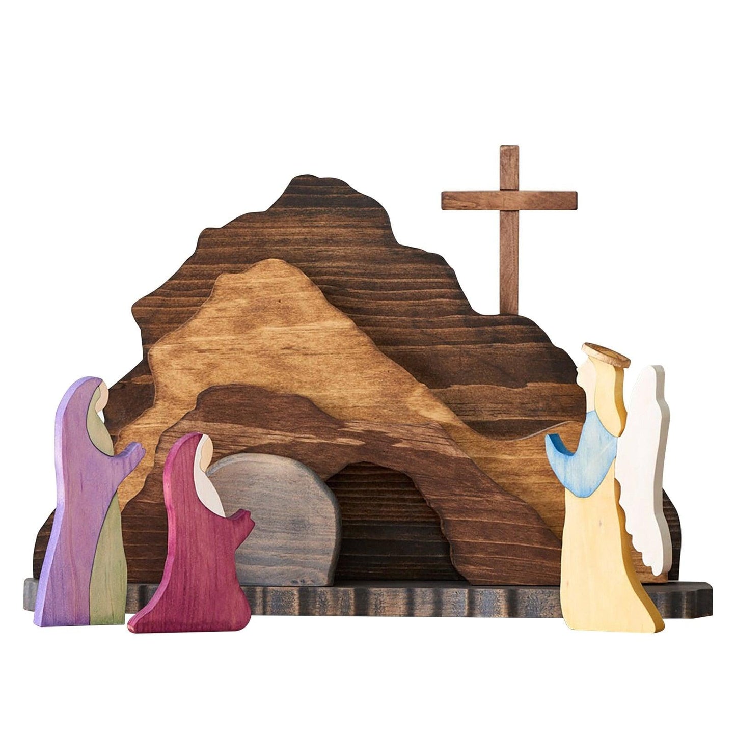 Easter Wooden Nativity Set Manger Creche Nativity Scene Montessori Inspired Ornament God Crafts Jesus Spring Home Decor Wedding - DDD.MARKET