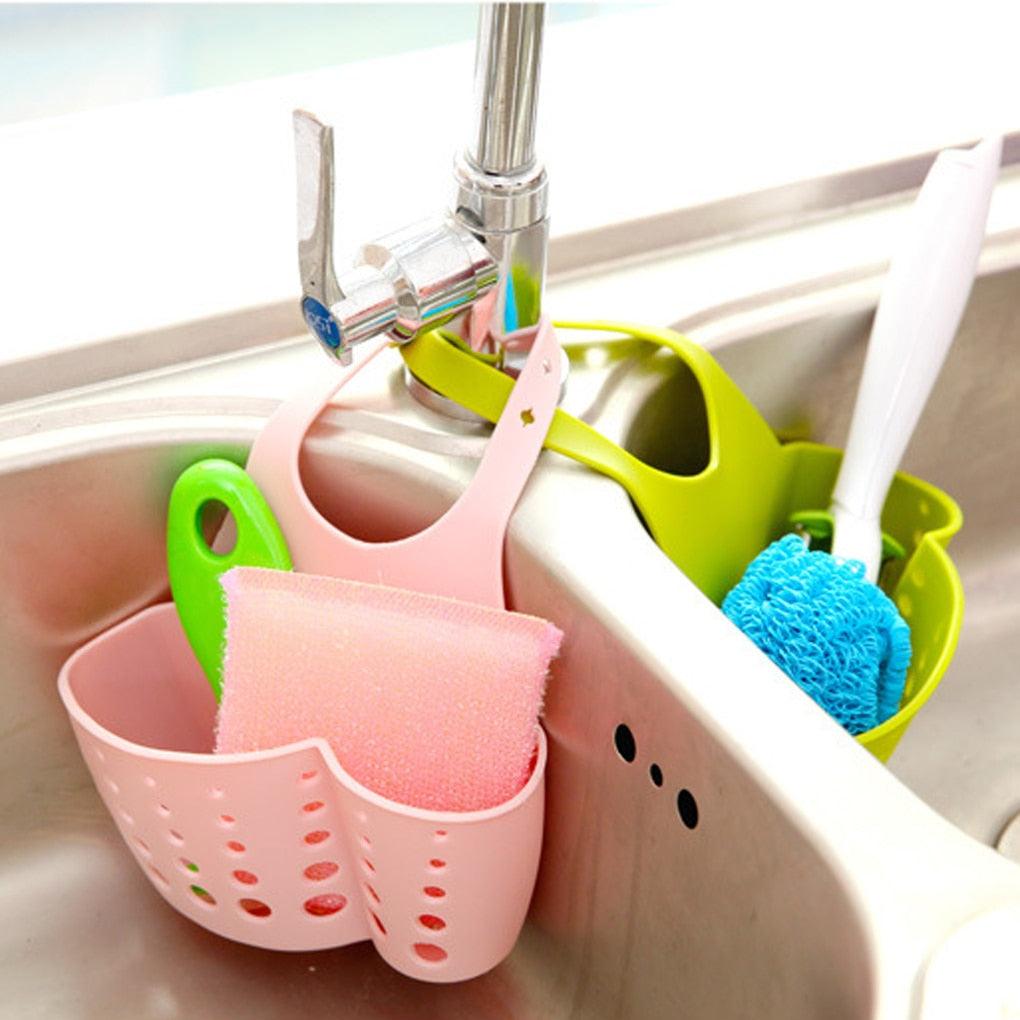 Kitchen Gadgets Portable Basket Home Kitchen Hanging Drain Basket Bag Bath Storage Tools Sink Holder Kitchen Accessory Utensils - DDD.MARKET