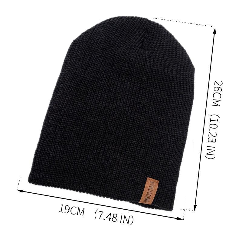 New Unisex Letter Beanie Hat Leisure Add Fur Lined Winter Hats For Men Women Keep Warm Knitted Hat Fashion Solid Ski Bonnet Cap - DDD.MARKET