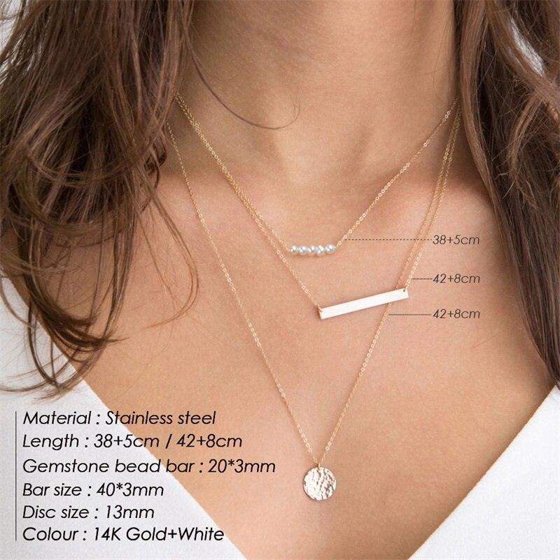 e-Manco Multi Layered Choker Necklace for Women Stainless Steel Necklace Women Statement Pendant Necklace Jewelry 4 Pcs - DDD.MARKET