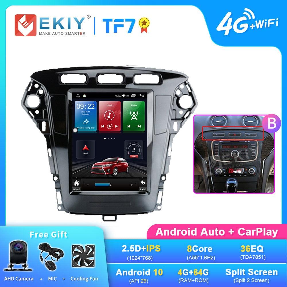 EKIY TT7 Android 10 For Ford Mondeo/MK4 2011-2013 For Tesla Style Screen Car Radio Multimedia Video Carplay Navi No 2din DVD HU - DDD.MARKET