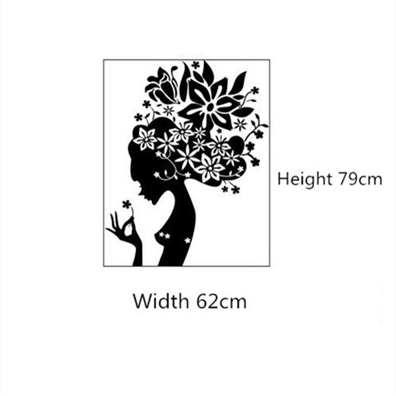 Bloom Multi-Pieces Flower Woman Pattern 3D Acrylic Decoration Wall Sticker DIY Wall Poster Wedding Home Decor Bedroom Wallstick - DDD.MARKET