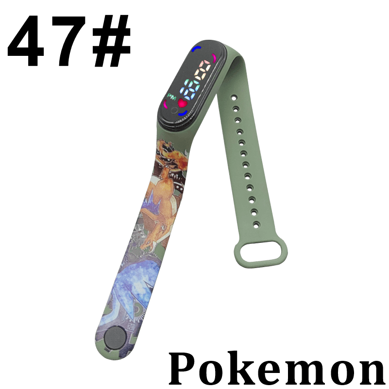 Pokemon Digital Watch Anime Pikachu Squirtle Eevee Charizard Student Silicone LED Watch Kids Puzzle Toys Children Birthday Gifts - DDD.MARKET