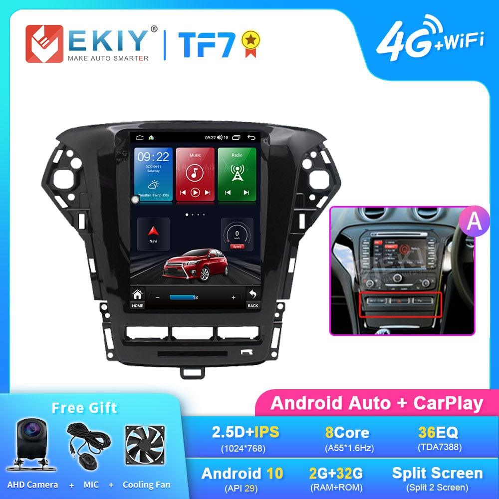 EKIY TT7 Android 10 For Ford Mondeo/MK4 2011-2013 For Tesla Style Screen Car Radio Multimedia Video Carplay Navi No 2din DVD HU - DDD.MARKET