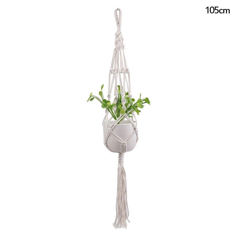 Macrame Handmade Plant Hanger Baskets Flower Pots Holder Balcony Hanging Decoration Knotted Lifting Rope Home Garden Supplies - DDD.MARKET