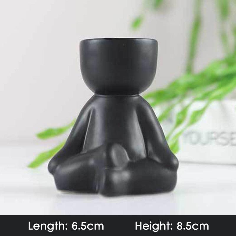 Creative Cute Imitation Humanoid Ceramic Flower Pot Succulent Planter Crafts Vase Home Decoration Personalized Gift Wholesale - DDD.MARKET