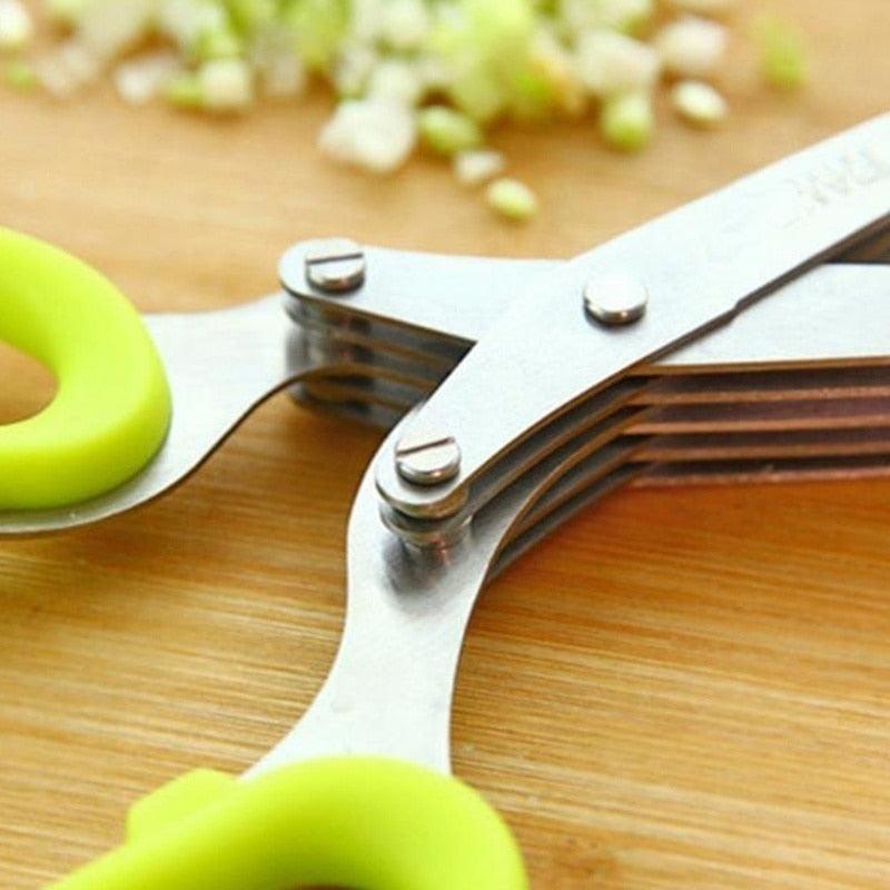 Multifunctional Muti Layers Stainless Steel Knives Multi-Layers KItchen Scissors Scallion Cutter Herb Laver Spices Cook Tool Cut - DDD.MARKET