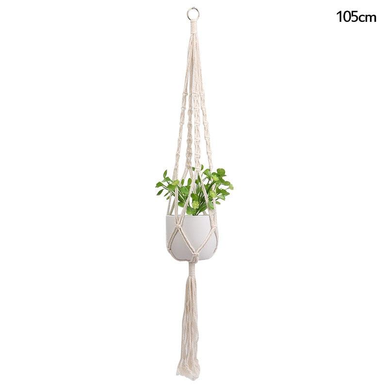 Macrame Handmade Plant Hanger Baskets Flower Pots Holder Balcony Hanging Decoration Knotted Lifting Rope Home Garden Supplies - DDD.MARKET