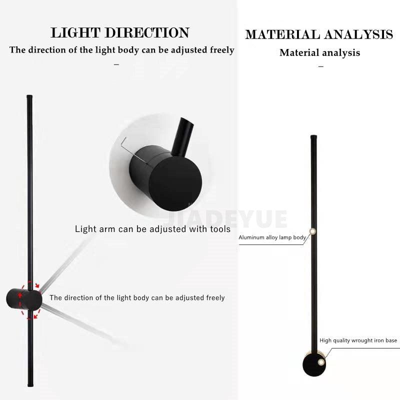 Modern LED Wall Light Revolving Indoor Long Wall Light Home Bedroom Stairs Living Room Sofa Background Wall Light - DDD.MARKET