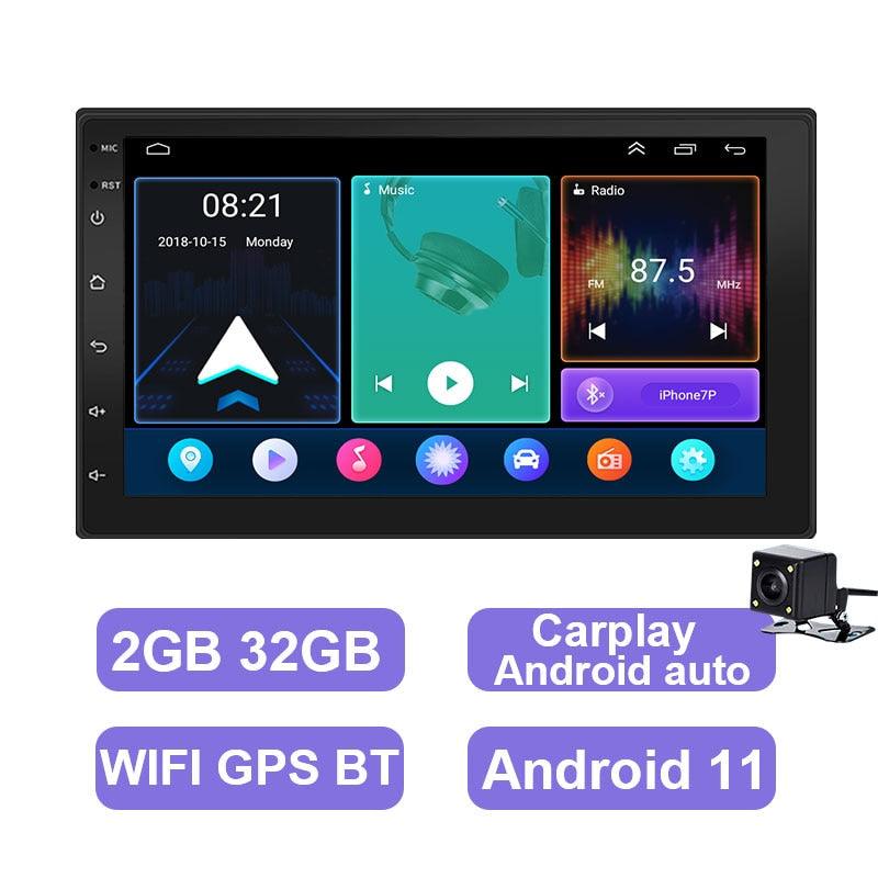 ESSGOO 7 Inch Android Car Radio 2 Din CarPlay 2GB 32GB GPS WiFi Universal Automotive Multimedia For Volkswagen Nissian Toyota - DDD.MARKET