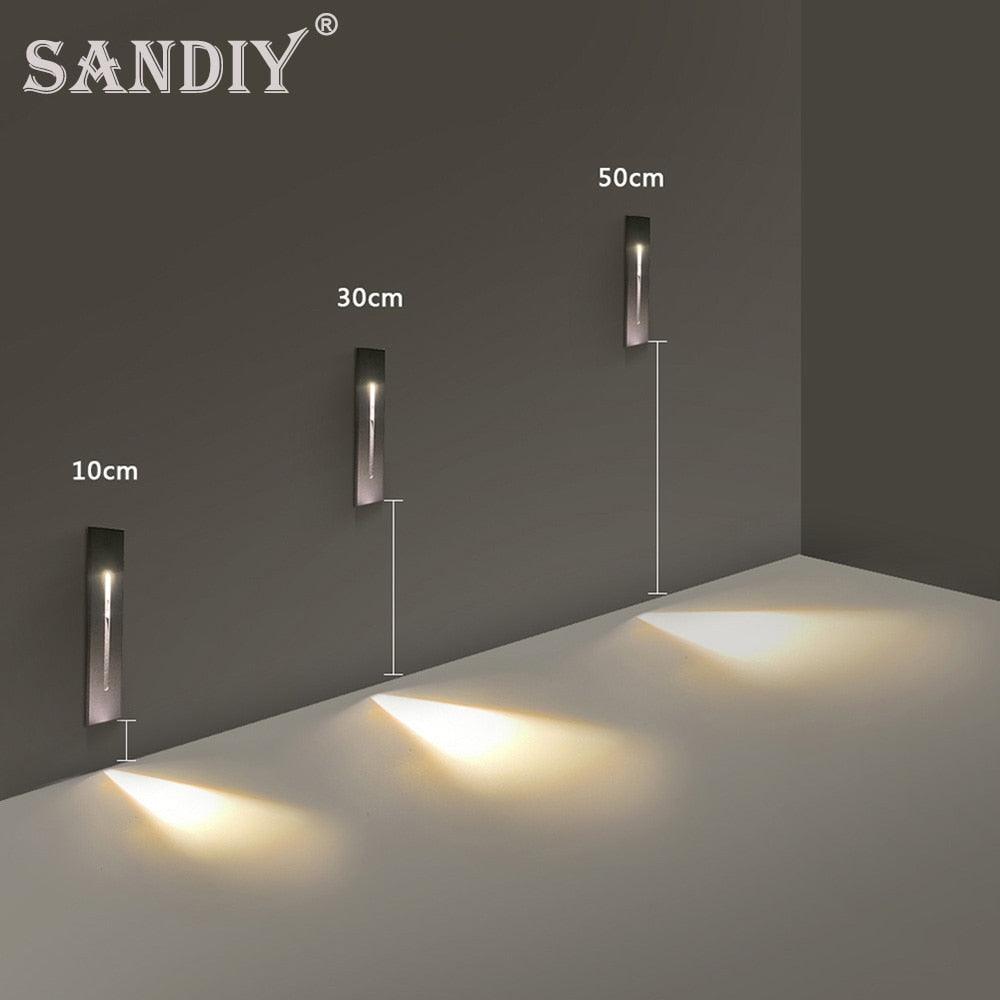 SANDIY Wall Lamp Embedded Stairs Led Light Nightlights for House Renovation Step Foyer Balcony Home Ladder Lighting with Box 3W - DDD.MARKET