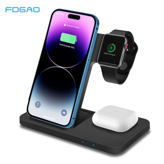 FDGAO 20W Wireless Charger for iPhone 14 13 12 11 Pro Max X 8 Fast Charging Dock Station For Apple Watch 8 7 SE 6 AirPods Pro - DDD.MARKET