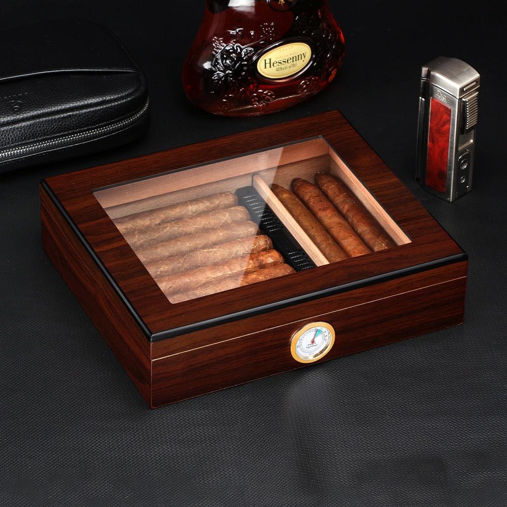 Cedar Wood Travel Humidor Puro Box Portable Cigar Case W/ Hygrometer Humidifier Cigar Humidor Box For Cigars - DDD.MARKET