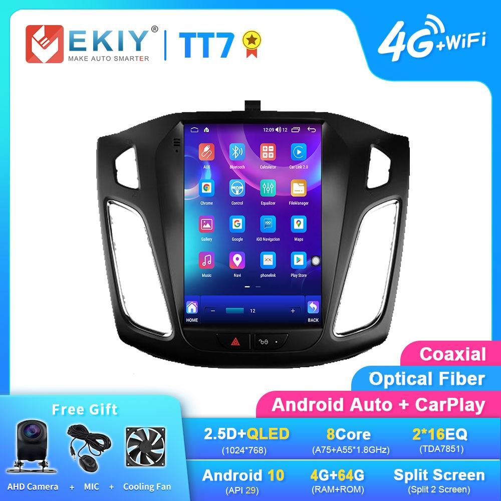 EKIY TT7 Android 10.0 Car GPS For Ford Focus 3 Mk 3 2011 - 2019 Navi Radio Stereo Multimedia Vertical Tesla Screen NO 2 DIN DVD - DDD.MARKET