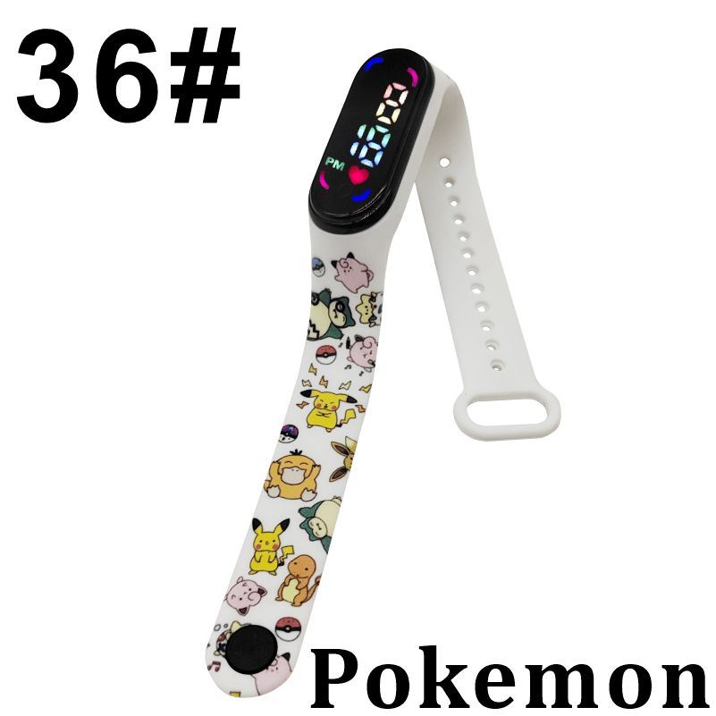 Pokemon Digital Watch Anime Pikachu Squirtle Eevee Charizard Student Silicone LED Watch Kids Puzzle Toys Children Birthday Gifts - DDD.MARKET