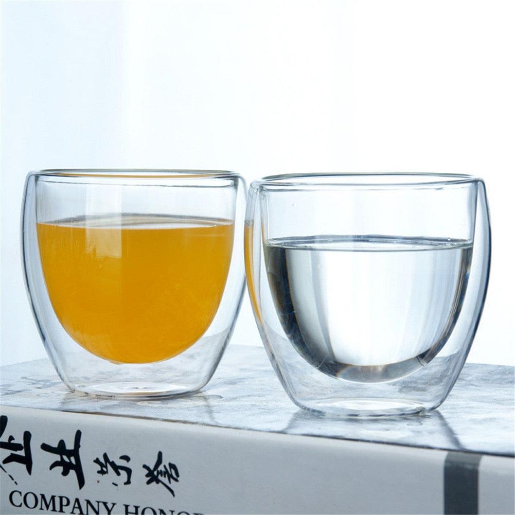 Simplicity Heat-resistant Double Wall Shot Wine Beer Glass Espresso Coffee Cup Tea Set Cup 80-450ml Teacup Glasses Creative - DDD.MARKET