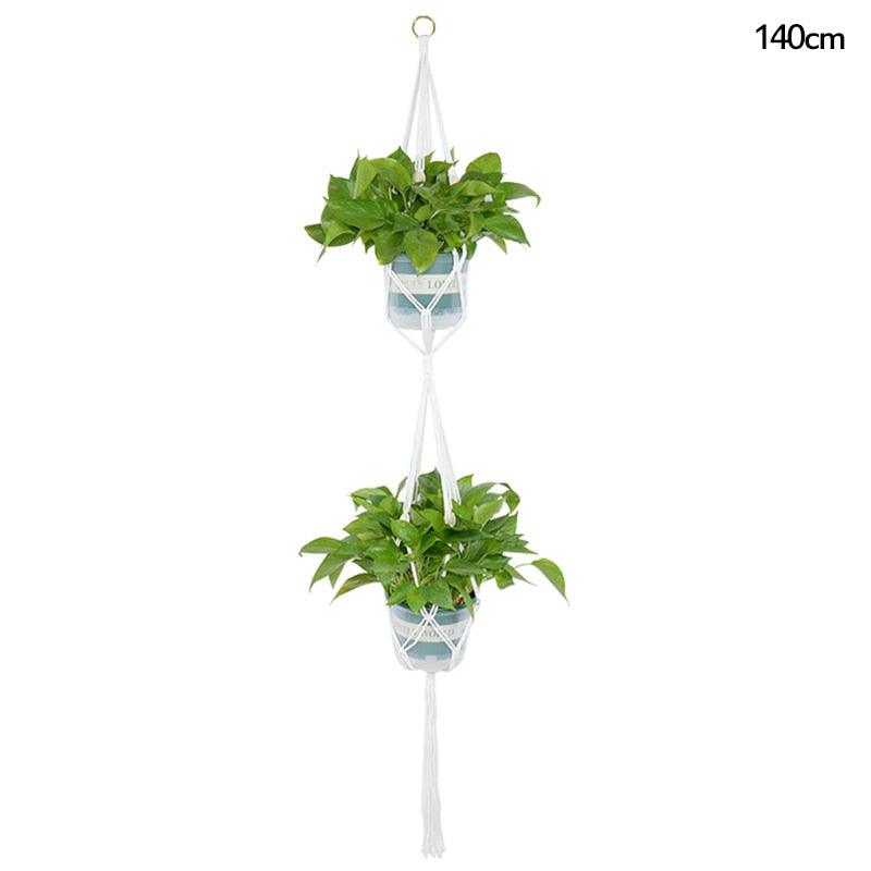 Macrame Handmade Plant Hanger Baskets Flower Pots Holder Balcony Hanging Decoration Knotted Lifting Rope Home Garden Supplies - DDD.MARKET