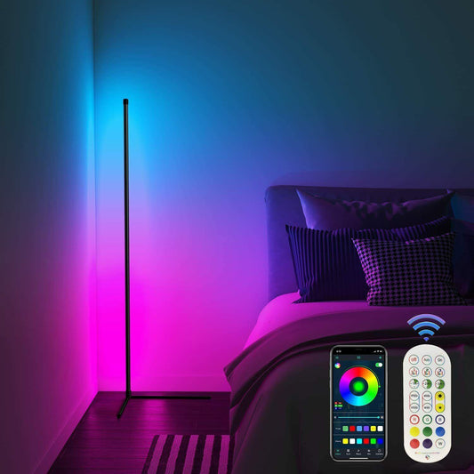 Leclstar Modern LED Floor Lamps RGB Lamp Indoor Lighting Atmospheric Bluetooth Remote Control Stand Light Home Living Room Decor - DDD.MARKET