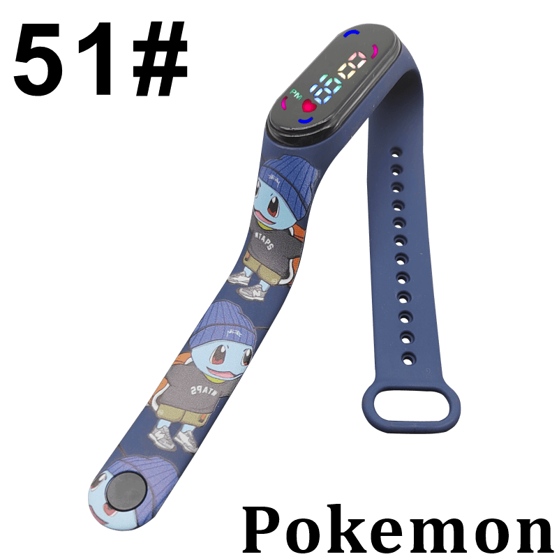 Pokemon Digital Watch Anime Pikachu Squirtle Eevee Charizard Student Silicone LED Watch Kids Puzzle Toys Children Birthday Gifts - DDD.MARKET