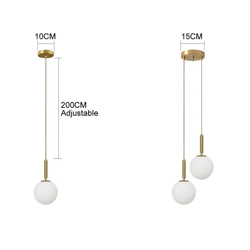 Modern LED Glass Ball Chandelier Lights Fixtures for Home Dining Room Indoor Hotel Lobby Decor Stairs Brass Hanging Lamp Lustres - DDD.MARKET