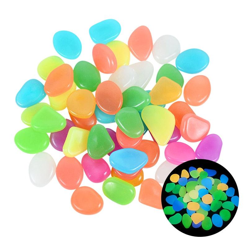 25/50pcs Glow in the Dark Garden Pebbles Glow Stones Rocks for Walkways Garden Path Patio Lawn Garden Yard Decor Luminous Stones - DDD.MARKET