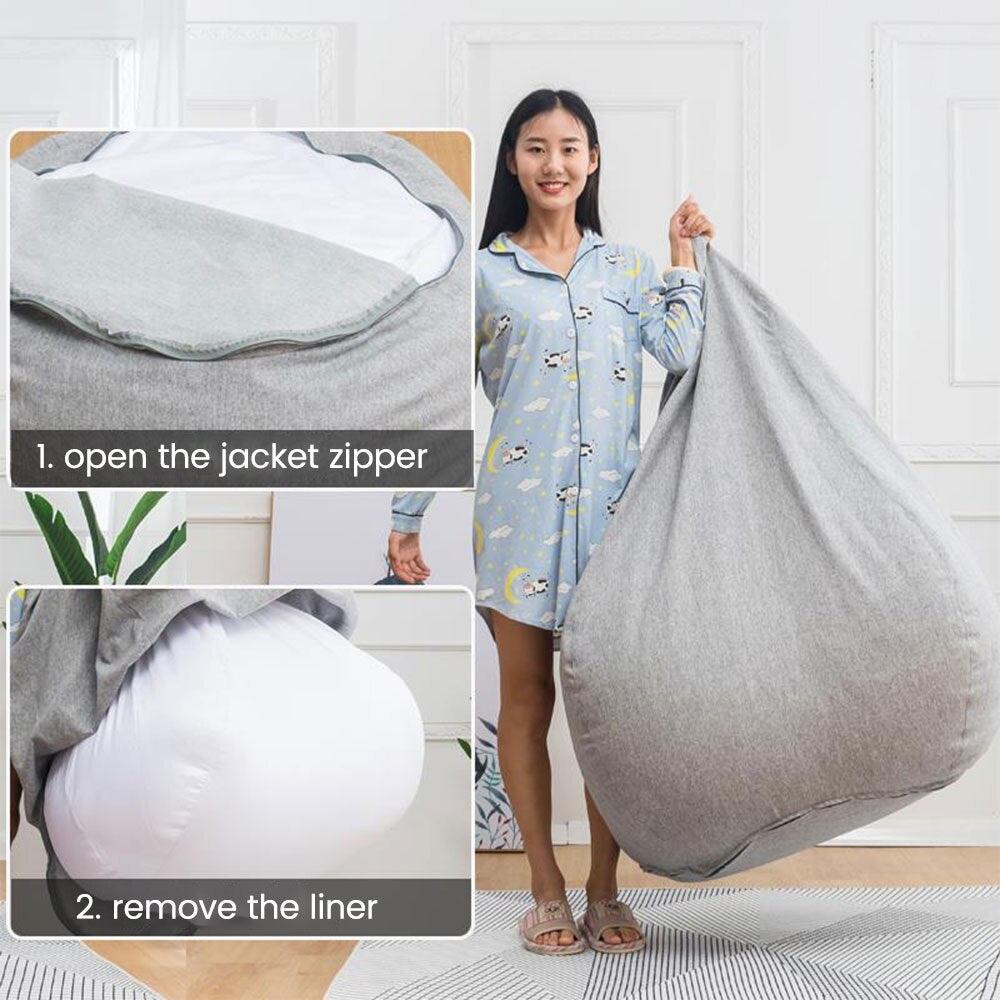 Lazy Bean Bag Sofa Cover Inner Lining Suitable for Bean Bag Cover Stuffed Toy Clothes Living Room Furniture Accessories - DDD.MARKET