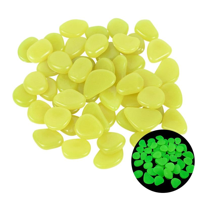 25/50pcs Glow in the Dark Garden Pebbles Glow Stones Rocks for Walkways Garden Path Patio Lawn Garden Yard Decor Luminous Stones - DDD.MARKET