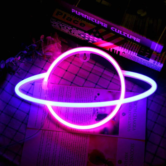 Planet LED Lights Neon Light Sign Bedroom Decor Neon Sign Night Lamp for Rooms Wall Art Bar Party USB or Battery Powered - DDD.MARKET