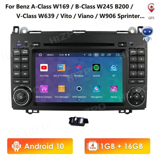 Android 10 IPS Quad Core 1G 16G Multimedia for Mercedes Benz W169 W245 Viano Vito W639 Sprinter W906 DVD RDS SWC DVR OBD2 4GWIFI - DDD.MARKET