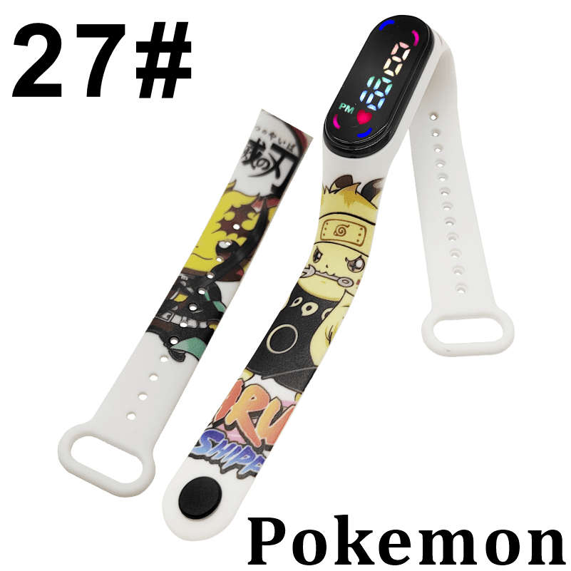 Pokemon Digital Watch Anime Pikachu Squirtle Eevee Charizard Student Silicone LED Watch Kids Puzzle Toys Children Birthday Gifts - DDD.MARKET