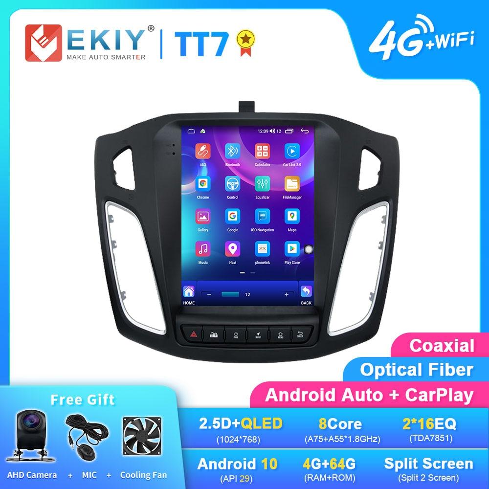 EKIY TT7 Android 10.0 Car GPS For Ford Focus 3 Mk 3 2011 - 2019 Navi Radio Stereo Multimedia Vertical Tesla Screen NO 2 DIN DVD - DDD.MARKET