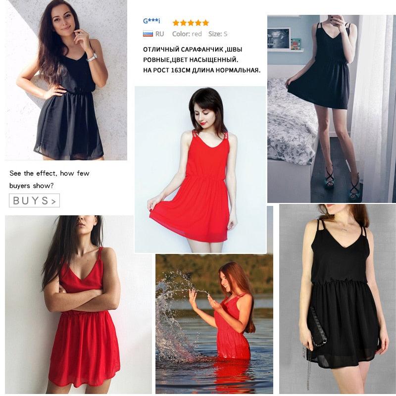 Women&#39;s Summer Red Balck Dress Sundress 2023 Tunic Beach  Sexy Dress Vestidos De Verano Vestidos De Fiesta De Noche - DDD.MARKET