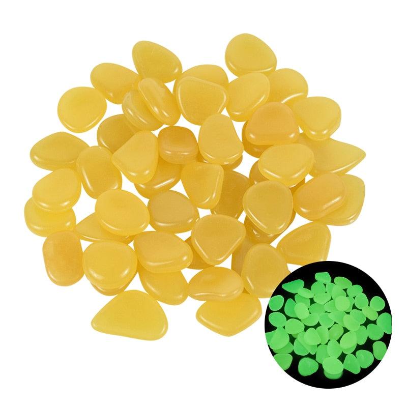 25/50pcs Glow in the Dark Garden Pebbles Glow Stones Rocks for Walkways Garden Path Patio Lawn Garden Yard Decor Luminous Stones - DDD.MARKET