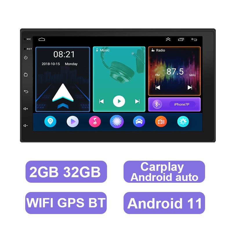 ESSGOO 7 Inch Android Car Radio 2 Din CarPlay 2GB 32GB GPS WiFi Universal Automotive Multimedia For Volkswagen Nissian Toyota - DDD.MARKET